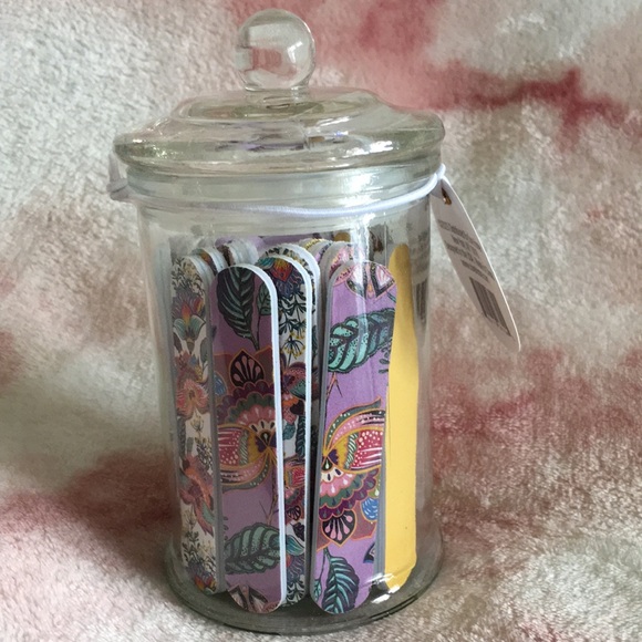 Arete Athene 35 Ct Mini Nail Files in Reusable Glass Canister Collection. NWT - Picture 4 of 16